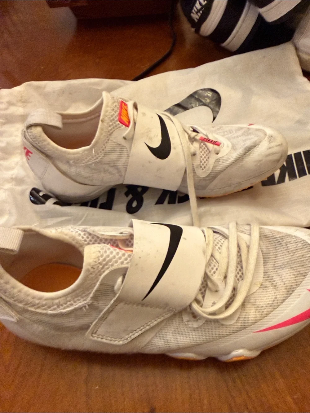 Nike Track Spikeswith Pink and Black Accents